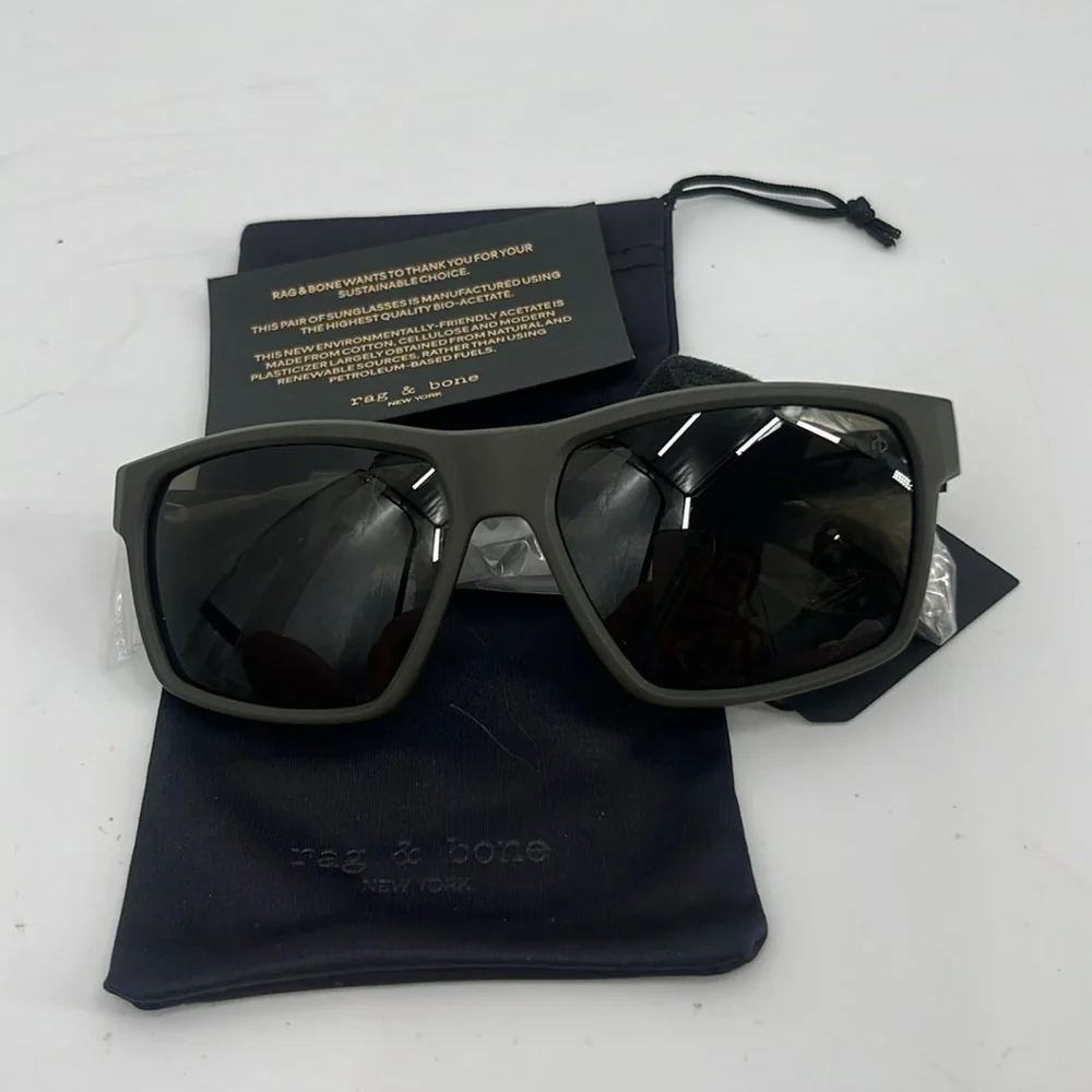 Rag & Bone Aron Sunglasses Matte Green NWT